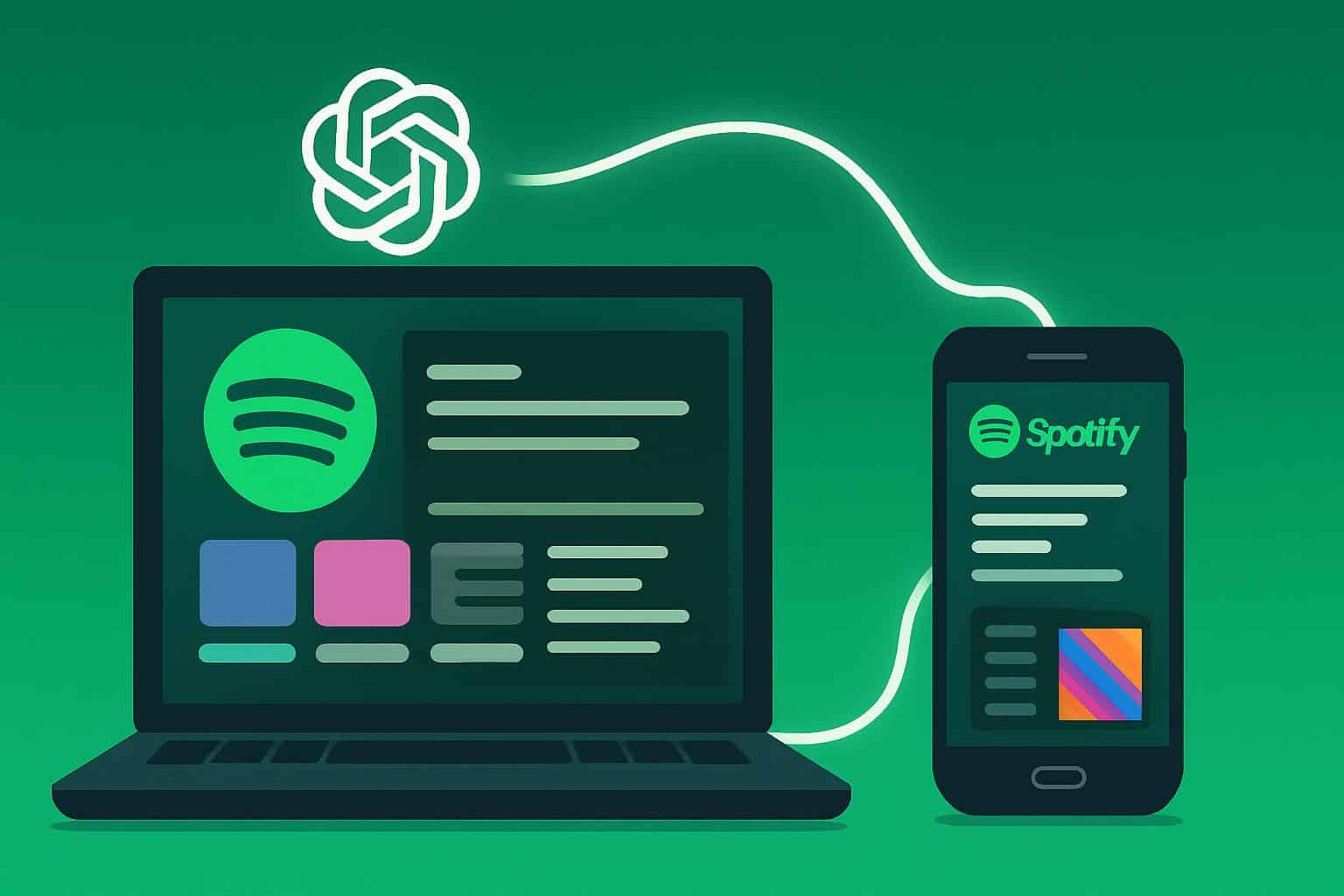 ChatGPT generating a personalized Spotify playlist on a smartphone screen