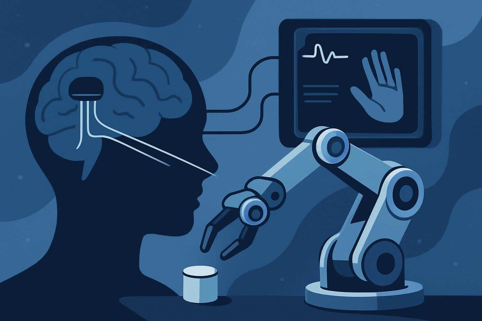 Robotic arm controlled by Neuralink brain implant BCI technology