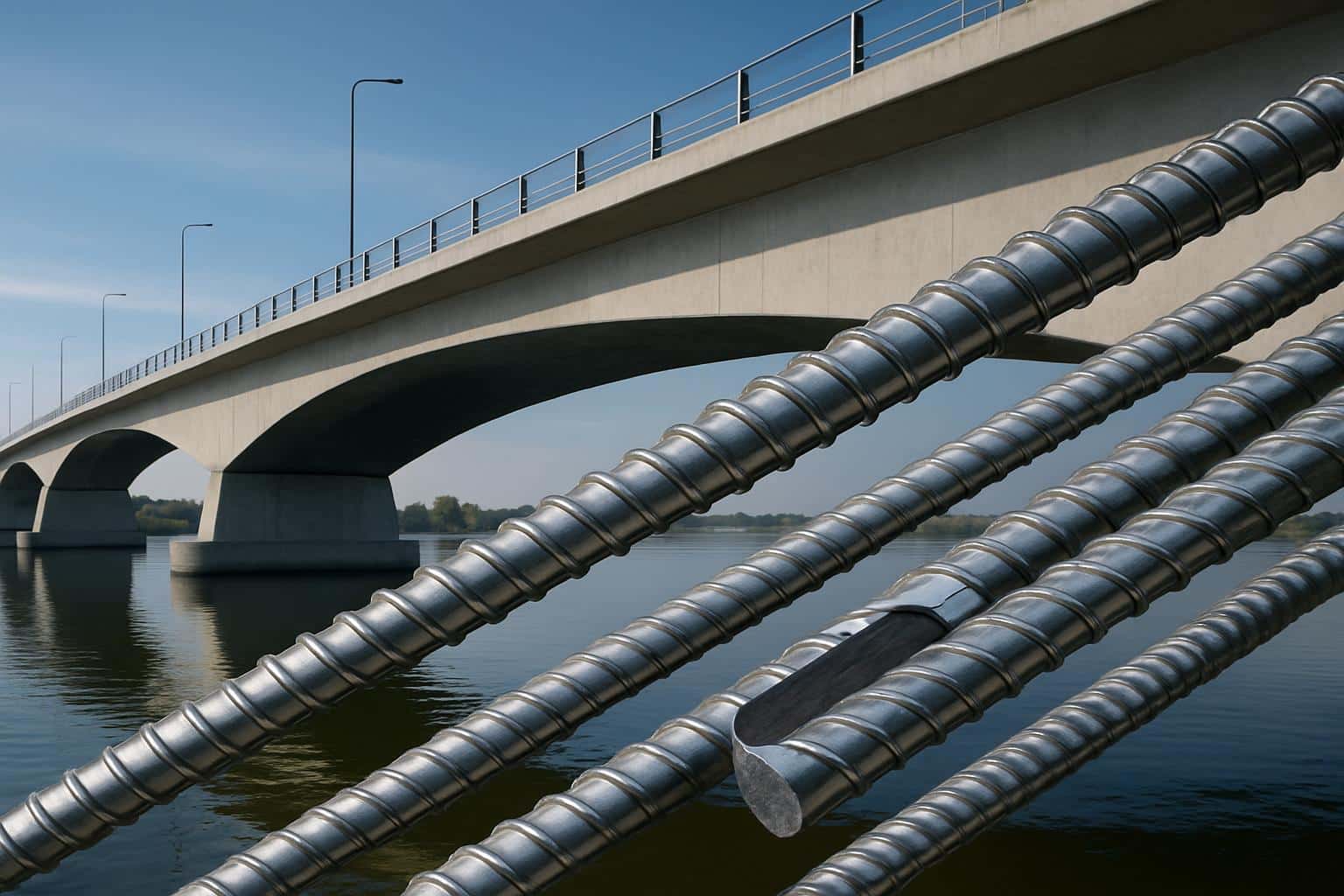 Ultrathin stainless steel bridge concept highlighting futuristic engineering