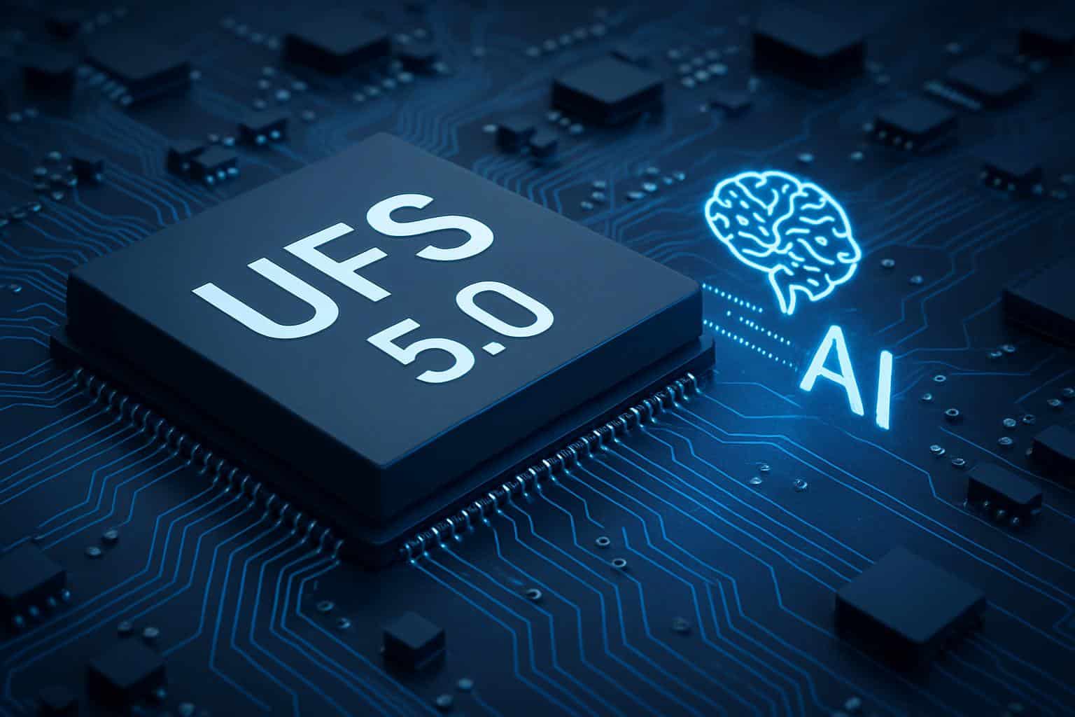 UFS 5.0 flash storage chip highlighting near double AI speed