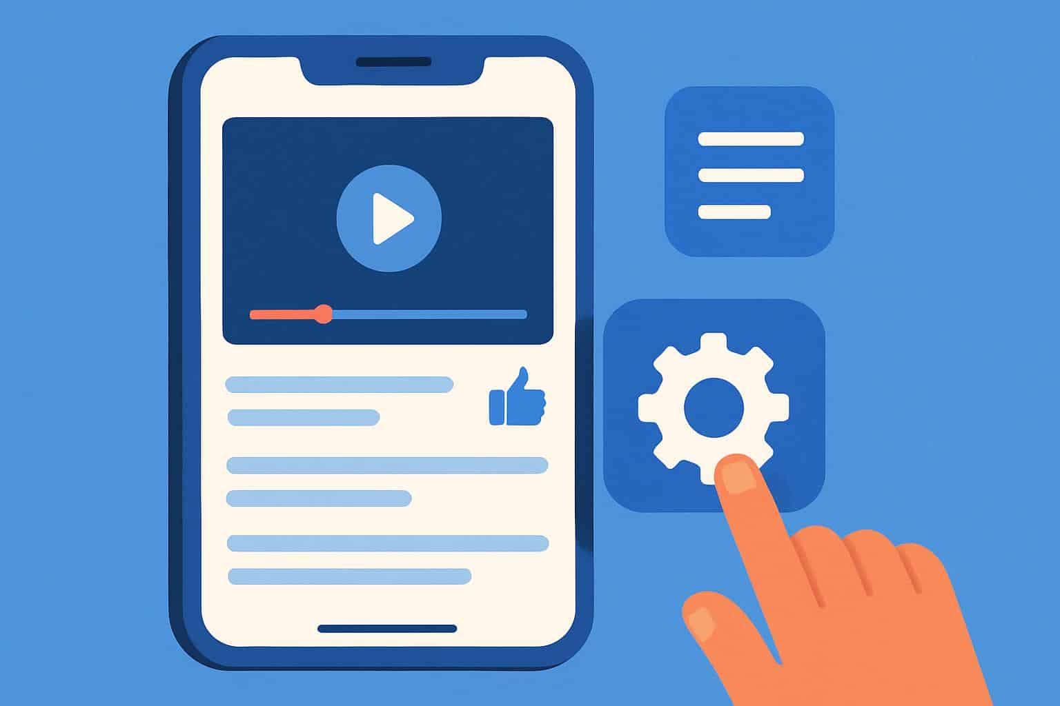 Facebook video feed controls on app settings screen
