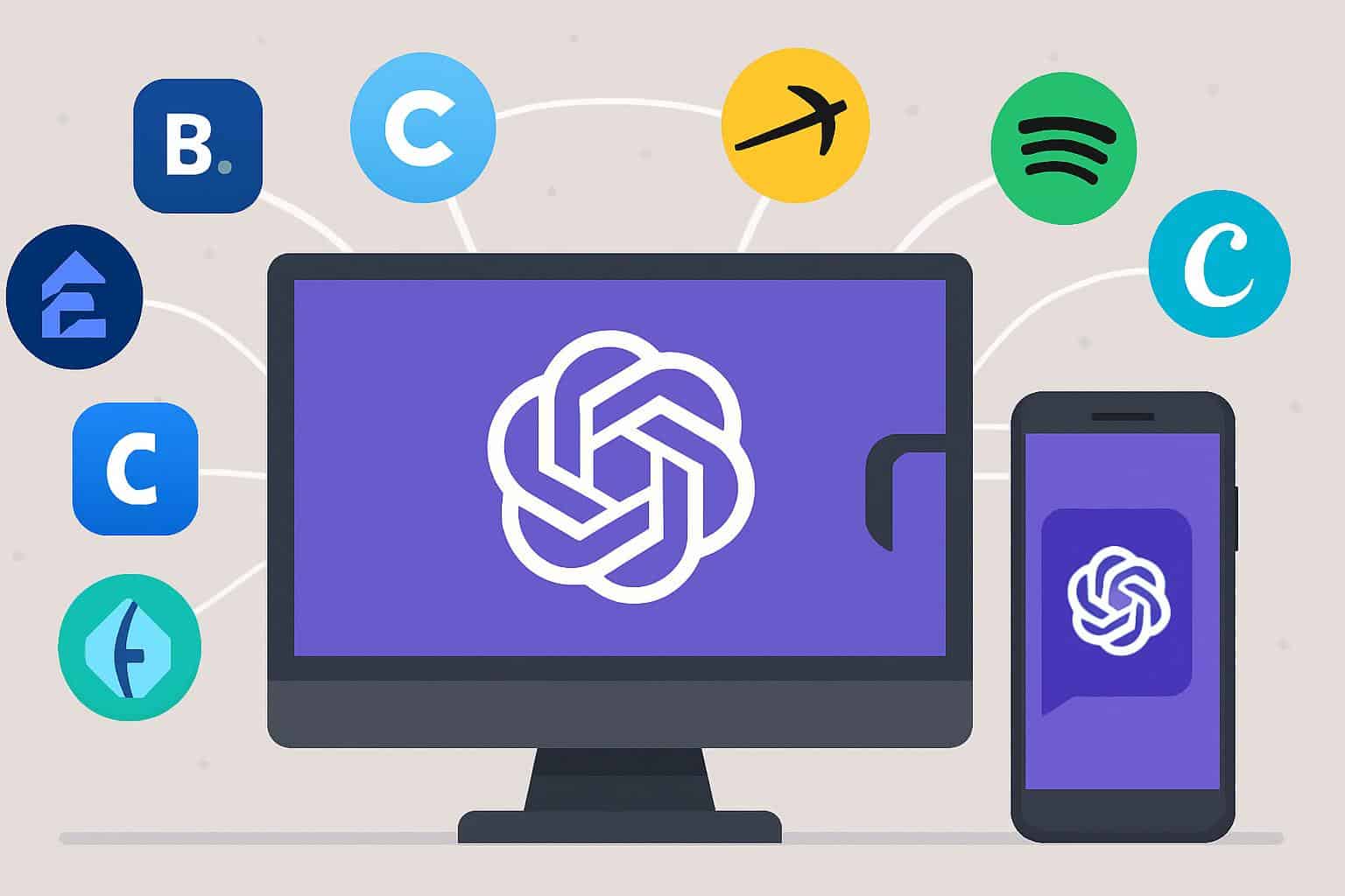 ChatGPT integrating with third-party apps and services via API connections