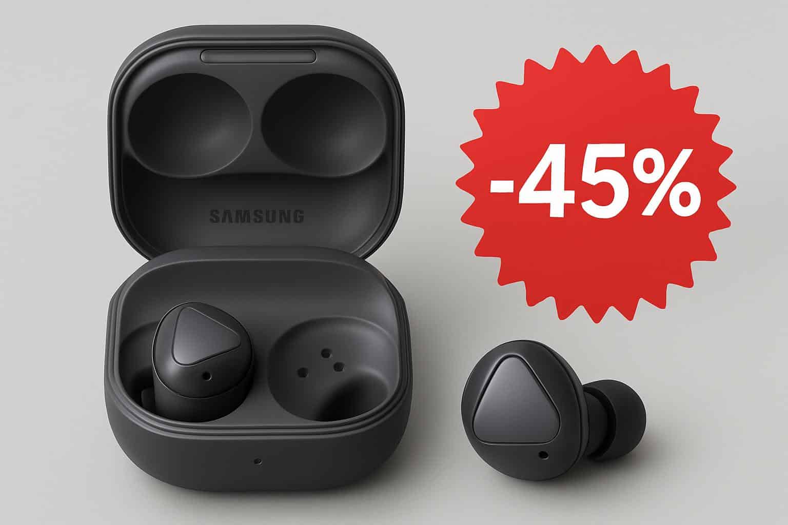 Samsung Galaxy Buds FE earbuds and charging case, 45% off