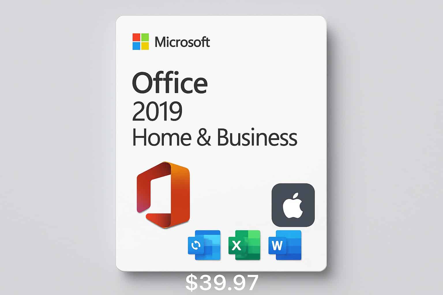 Microsoft Office 2019 Home and Business for Mac on sale for $39.97