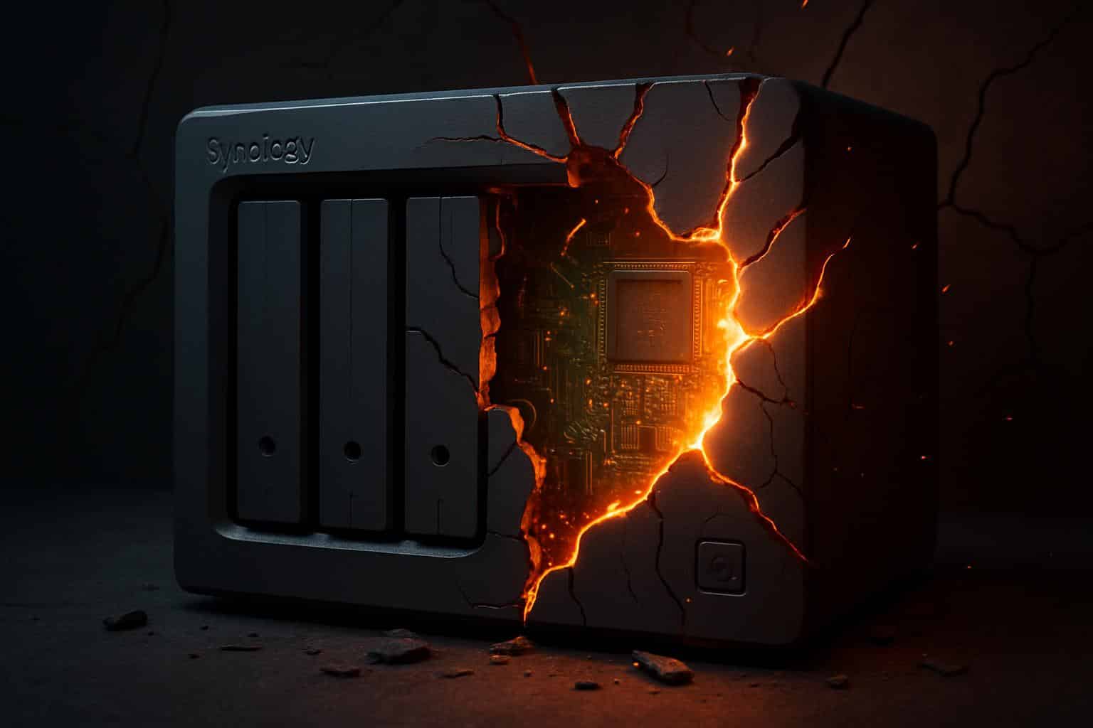 Synology NAS vulnerability exposes attack vector, red alert and broken padlock