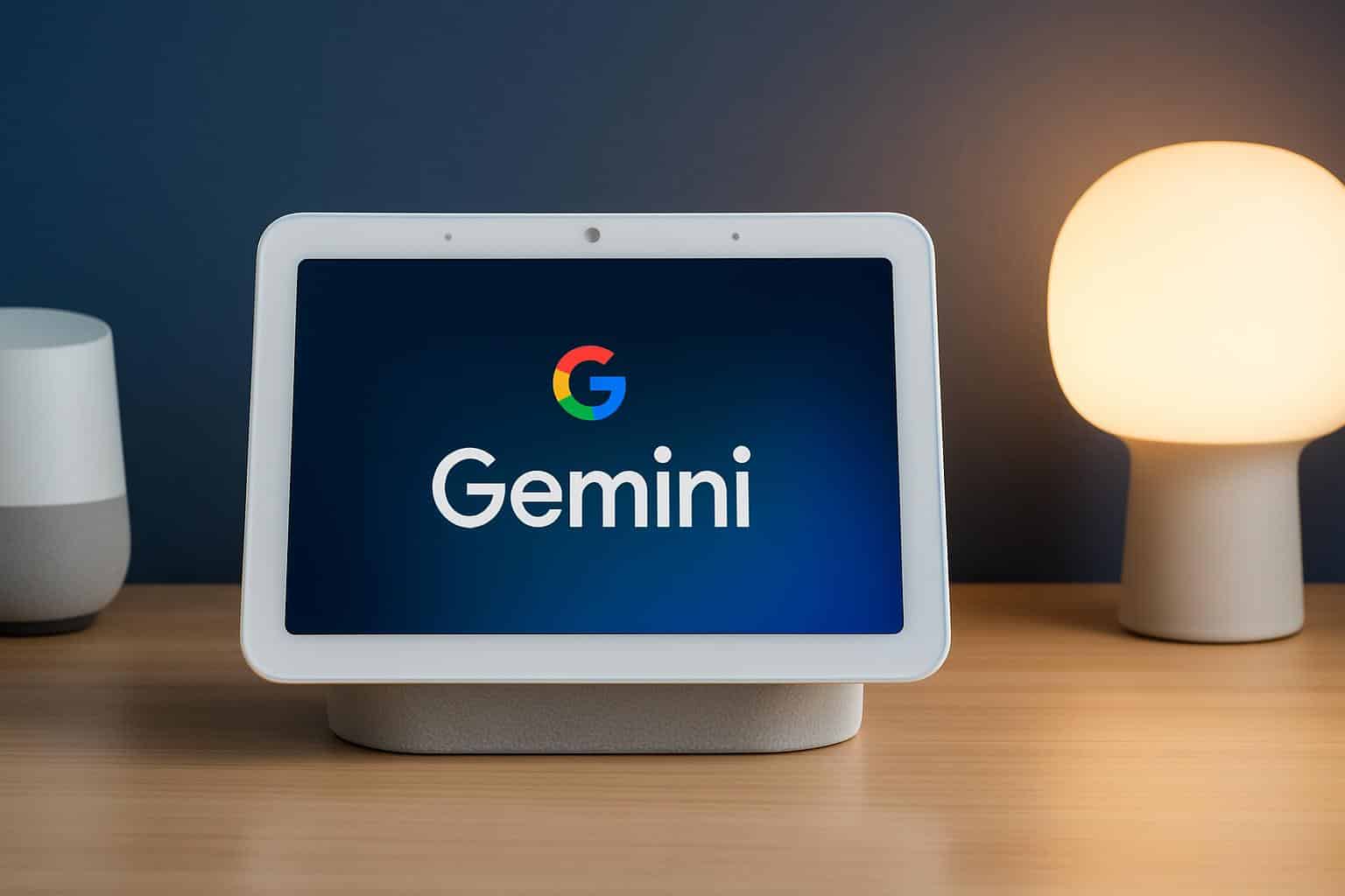 Google Nest Hub smart display showing Gemini AI interface