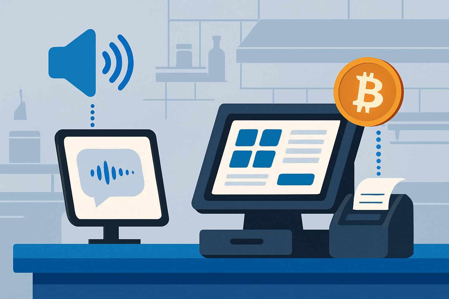 Square checkout with AI voice ordering and Bitcoin payments