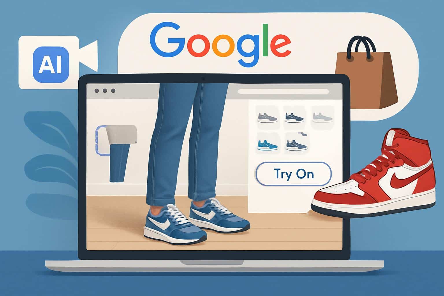 Google Shopping AR try-on for shoes displayed on mobile screen
