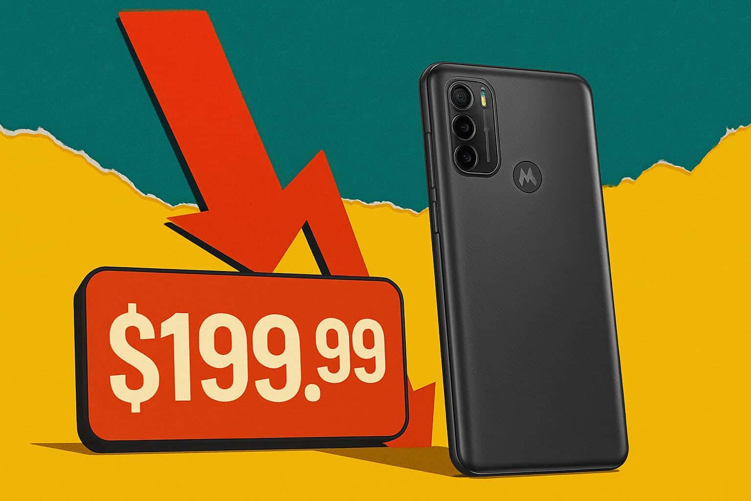 Motorola Moto G Power smartphone with discount tag, all-time low price deal