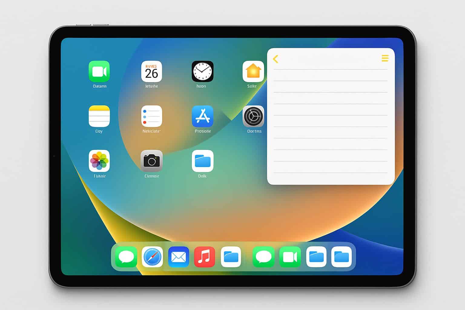iPad showing Slide Over floating app window in iPadOS 26.1