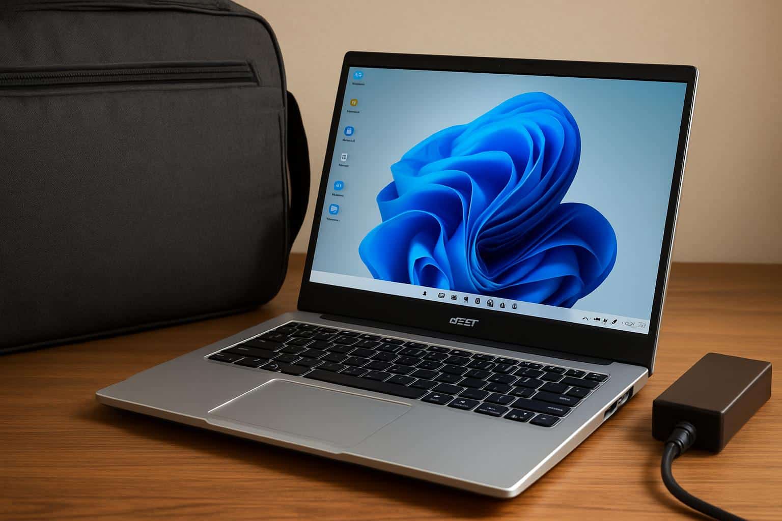 9 ultraportable work laptop on a desk, thin and lightweight for everyday productivity