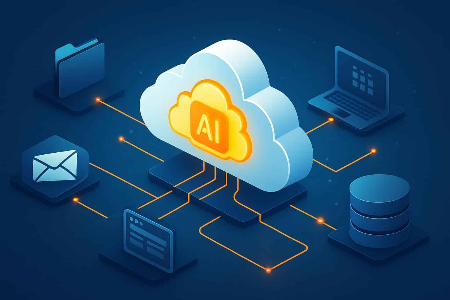AWS Quick Suite Enterprise AI Hub cloud computing and neural network visuals