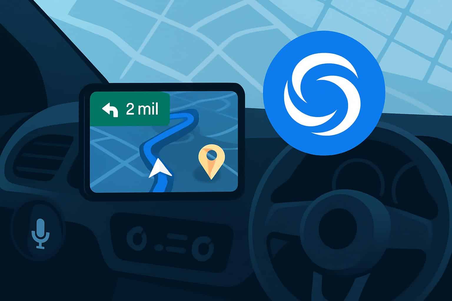 Google Maps navigation with Gemini AI voice assistant on smartphone screen