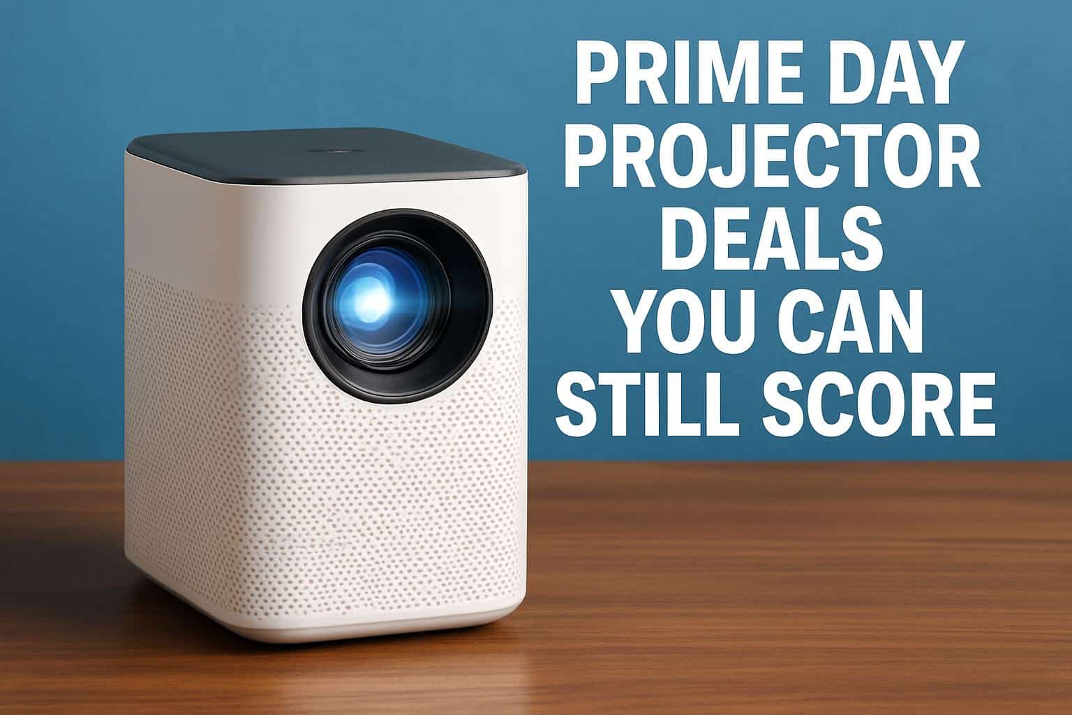 Home theater projector on a media console for Prime Day projector deals