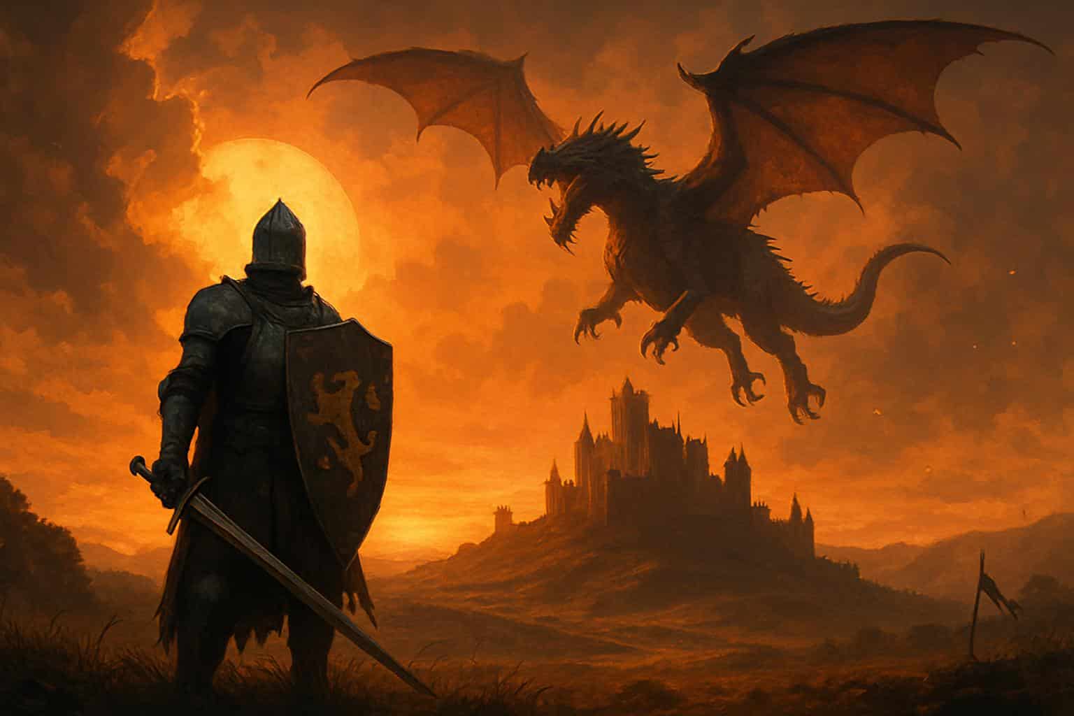 Knight of the Seven Kingdoms NYCC—five takeaways, stylized fantasy banner artwork
