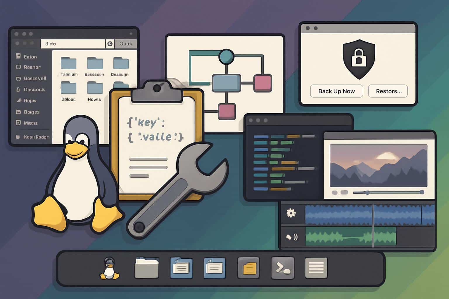Icons of 8 free open-source Linux apps that make hard tasks easy