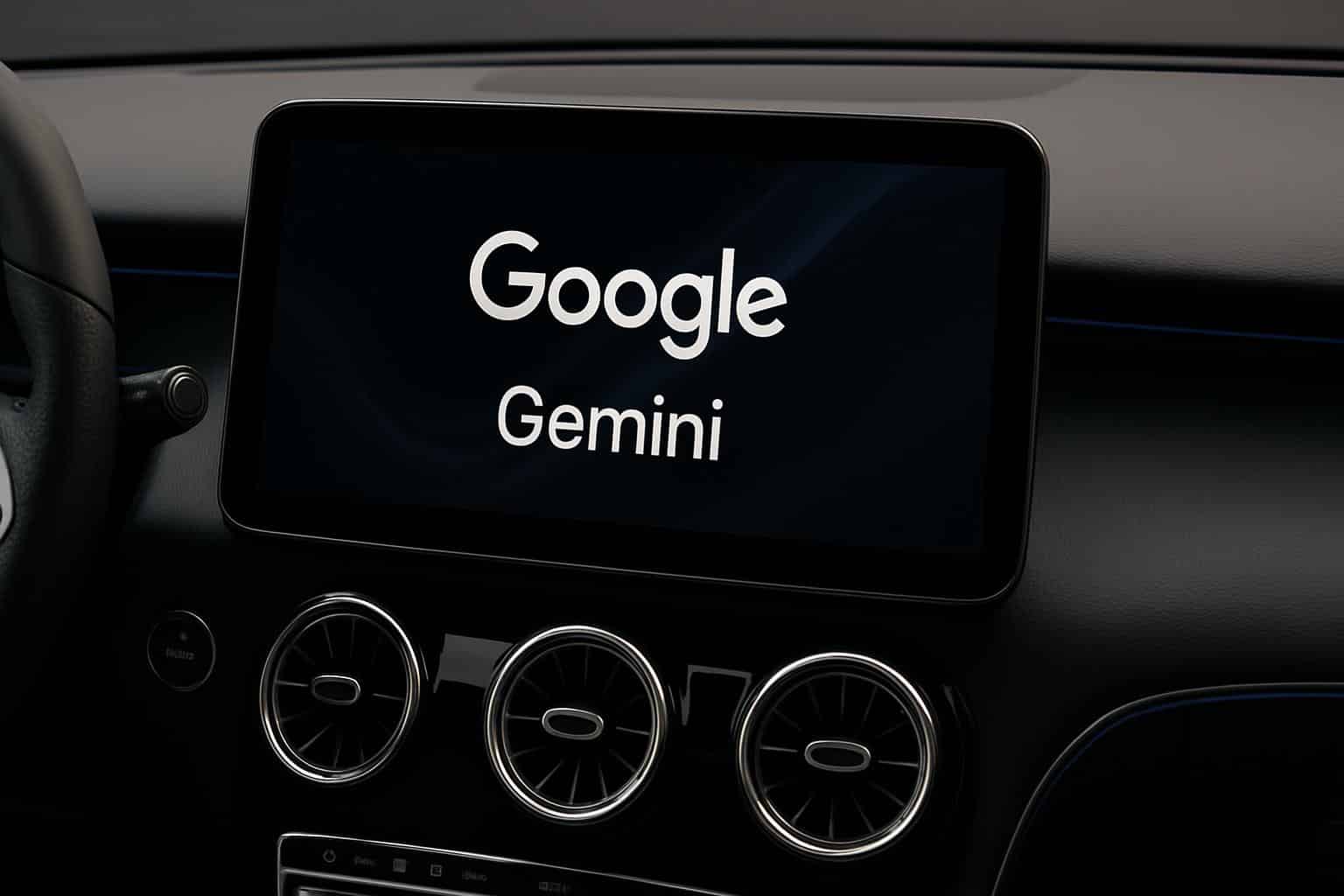 Mercedes dashboard showing Google Gemini in-car AI interface