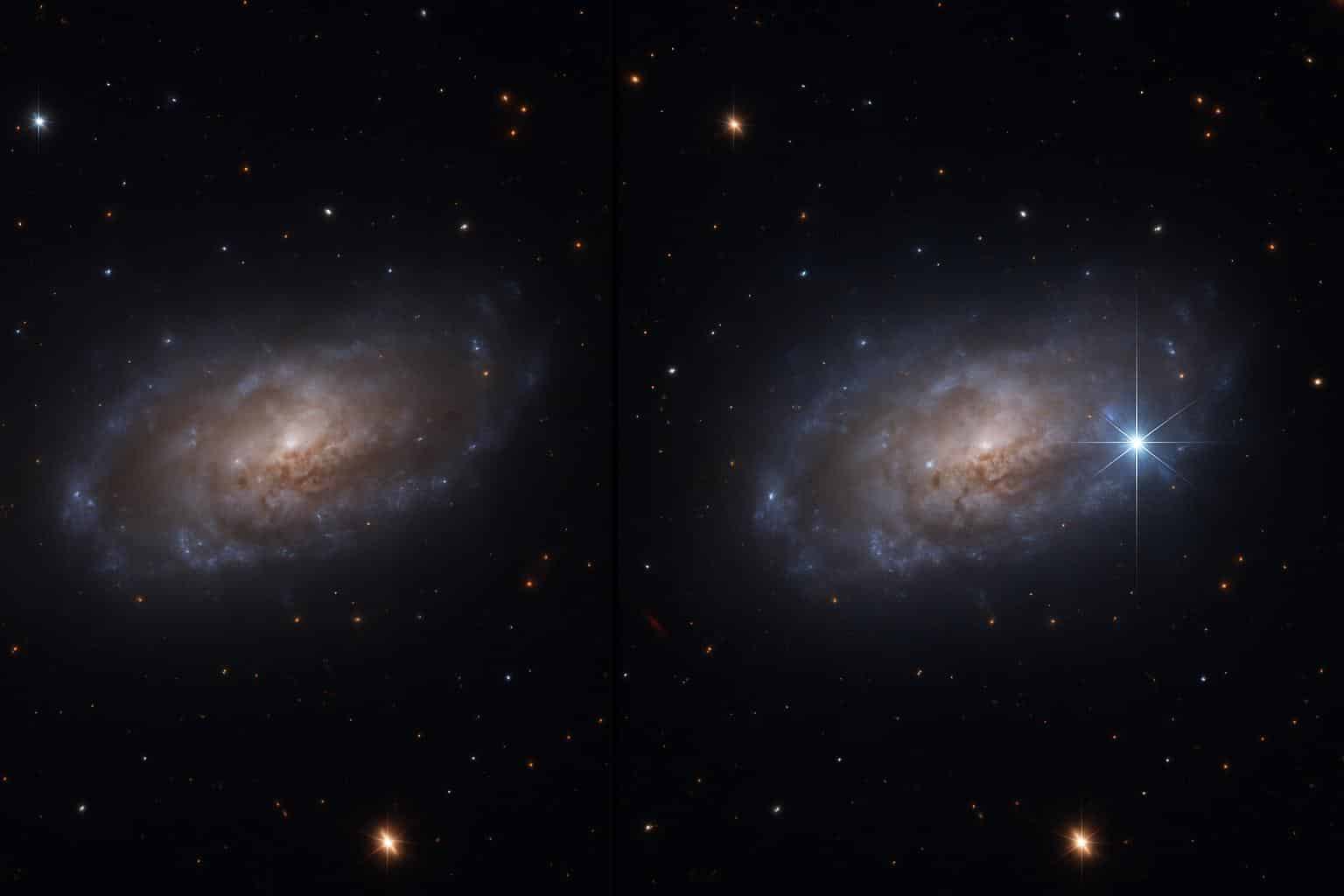 James Webb Space Telescope first before-and-after comparison of a supernova in a distant galaxy