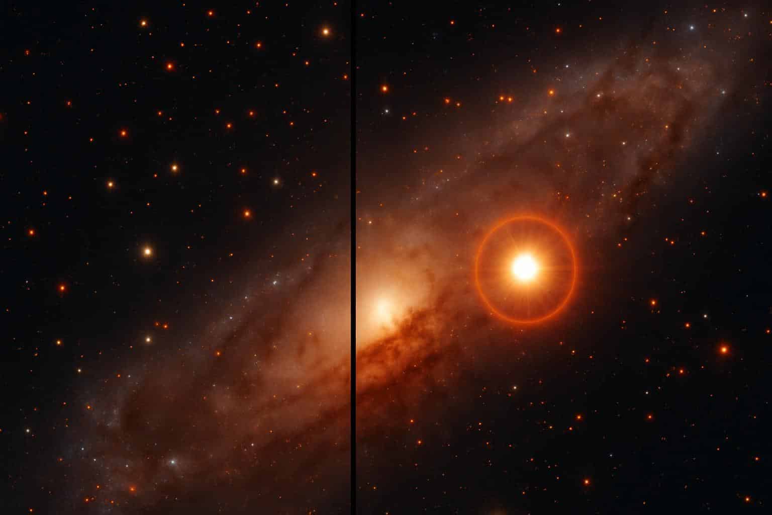James Webb Space Telescope before-and-after comparison of a supernova explosion