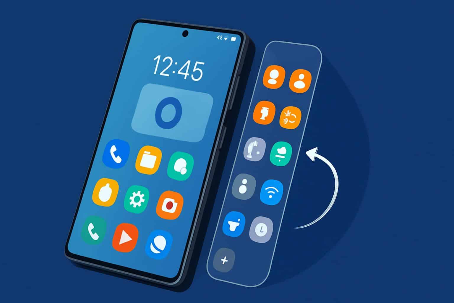 Samsung One UI Edge Panel showing productivity shortcuts on a Galaxy smartphone screen