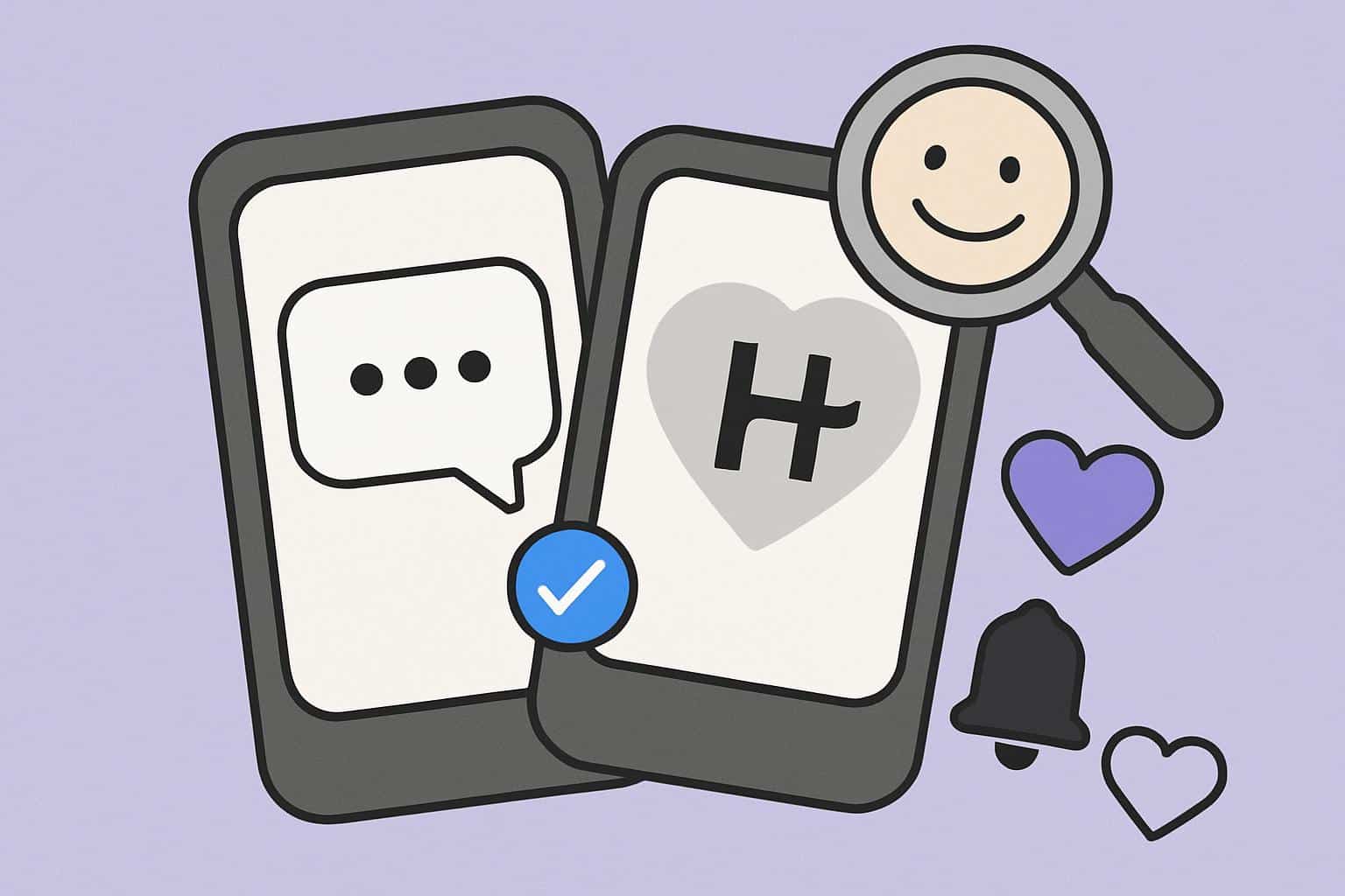 Hinge dating app read receipts and key encounters shown on smartphone chat screen