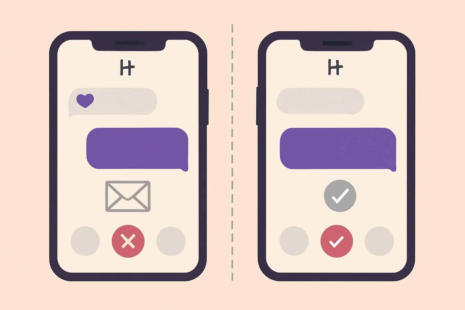 Hinge app read receipts on chat screen, highlighting key dating encounters