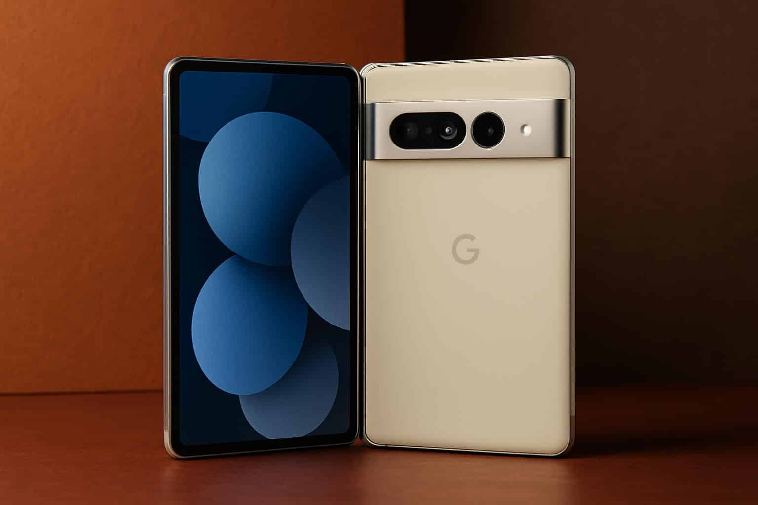 Google Pixel 10 Pro Fold unfolded, highlighting large inner screen and slim hinge design