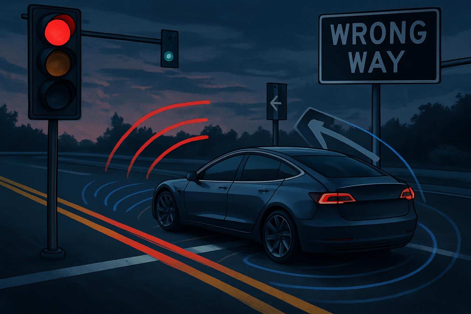 Tesla Full Self-Driving software under investigation for red-light, lane-keeping errors