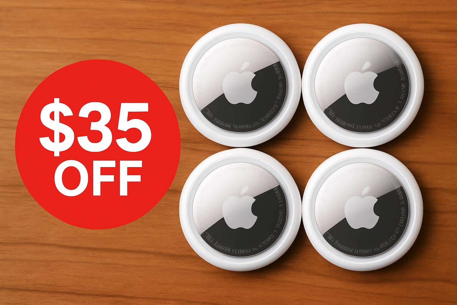 Apple AirTag 4-pack deal,  off the set