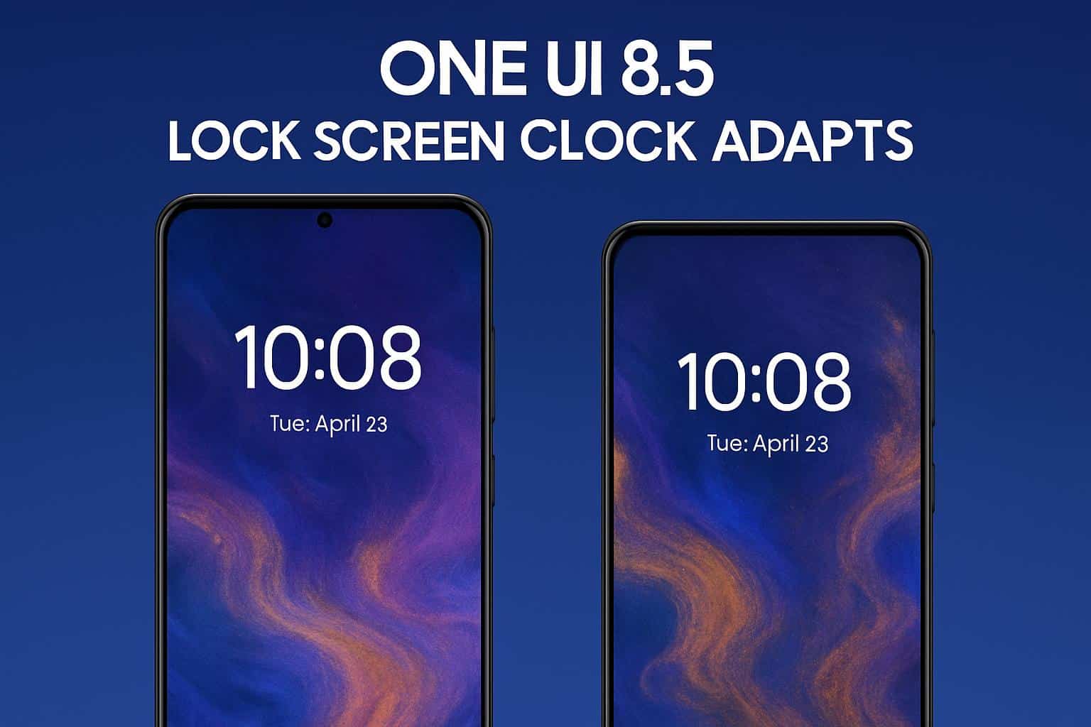 Samsung One UI 8.5 lock screen clock adapts on Galaxy display