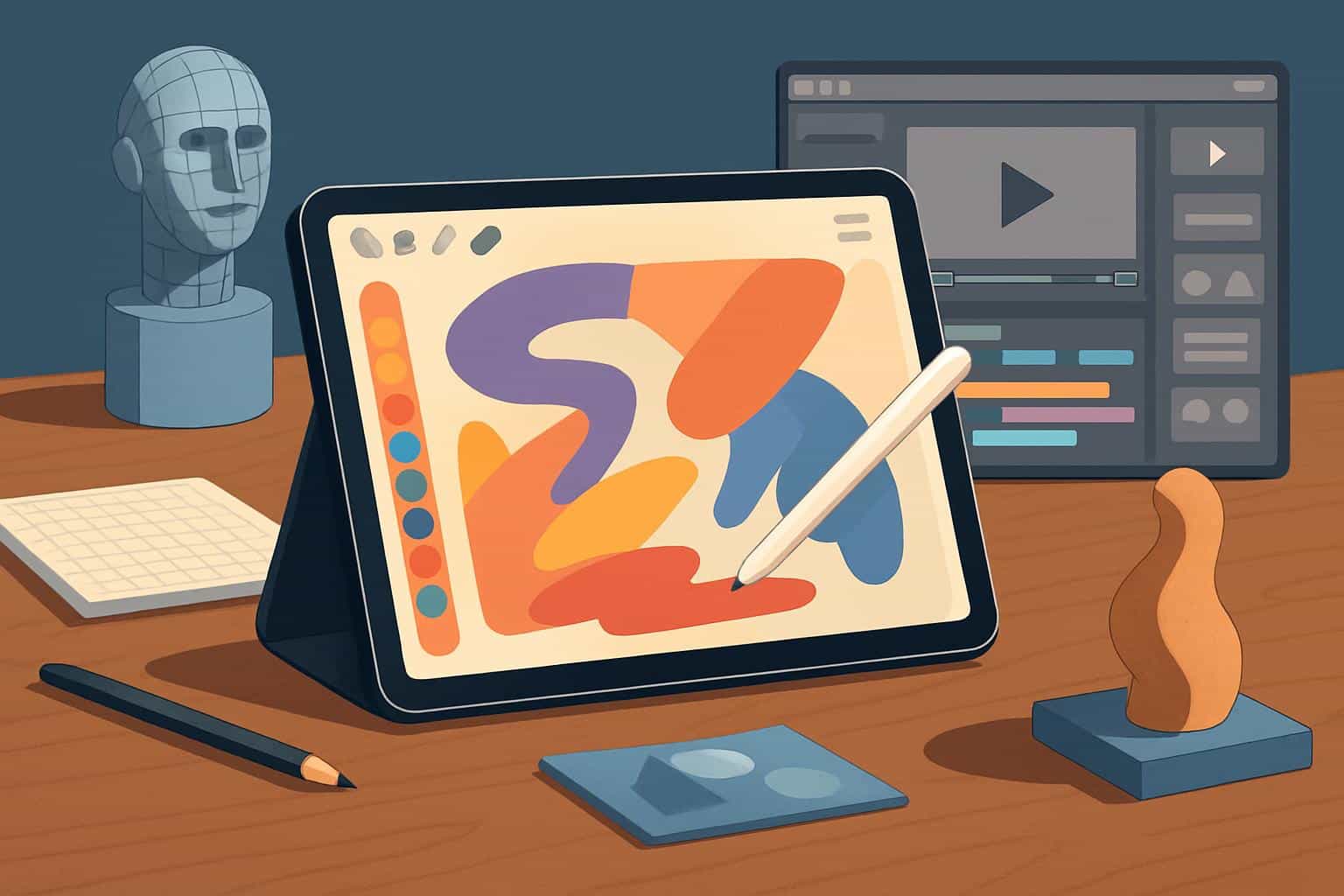 iPad apps for digital painting, sketching, and graphic design in the visual arts