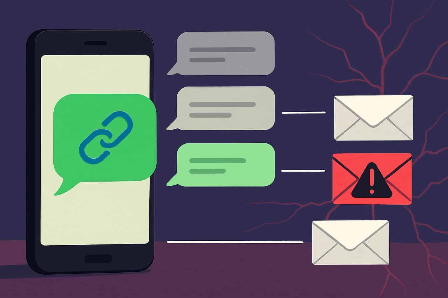 Smartphone SMS from a saved contact with a suspicious link; SMS phishing warning