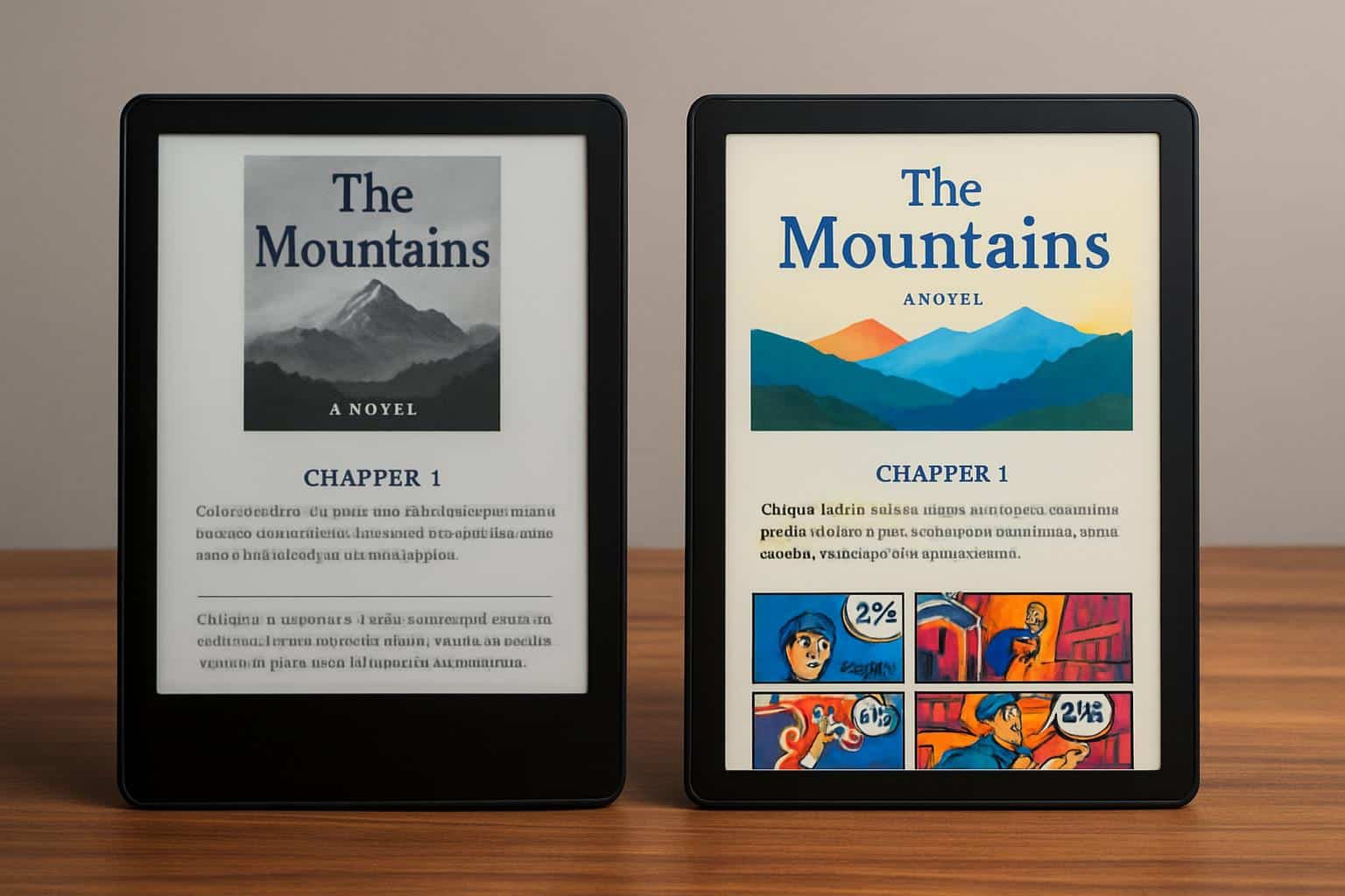 Color e‑reader display vs grayscale e‑ink reading experience
