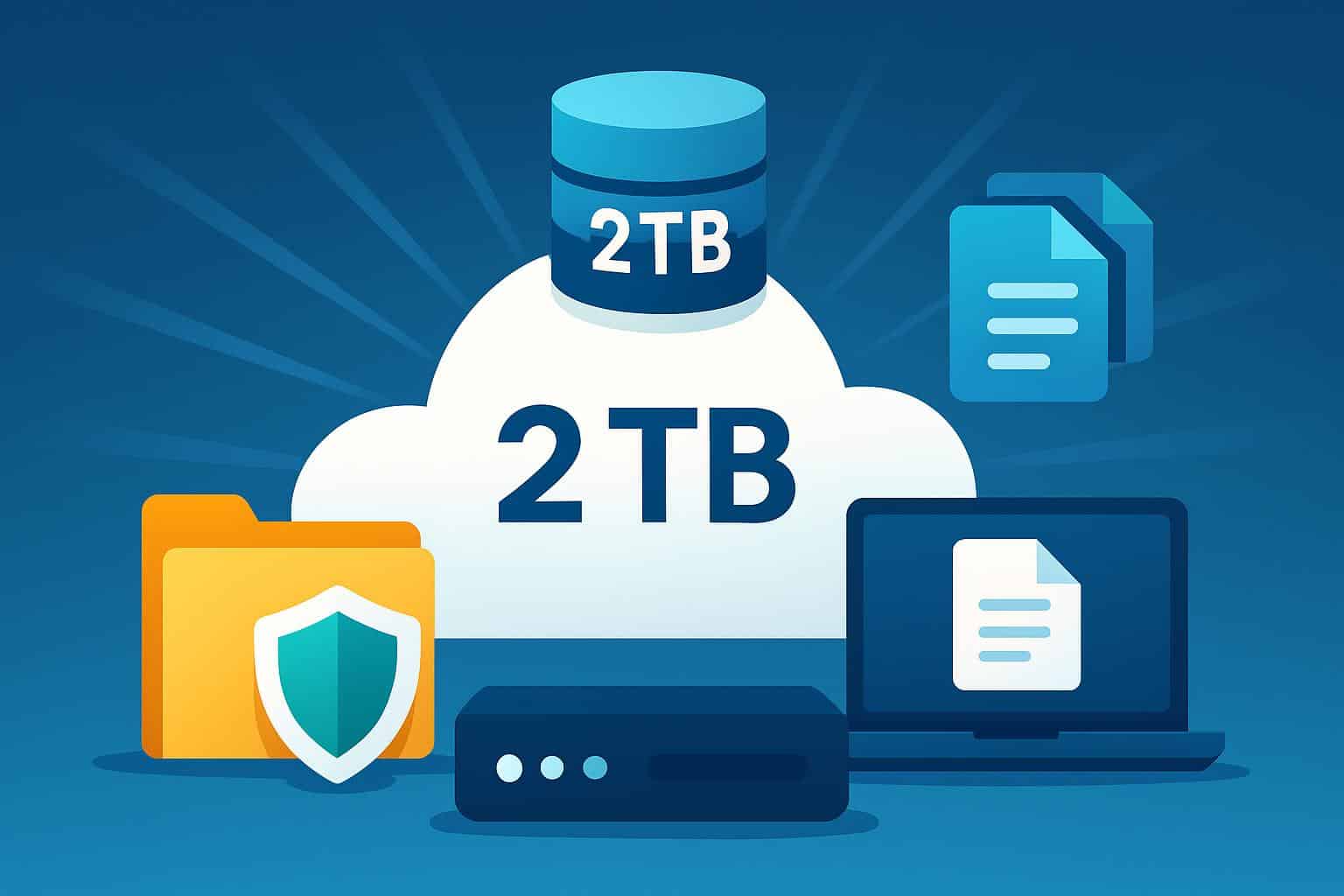 FolderFort Pro Plan with cloud icon and 2TB lifetime cloud storage
