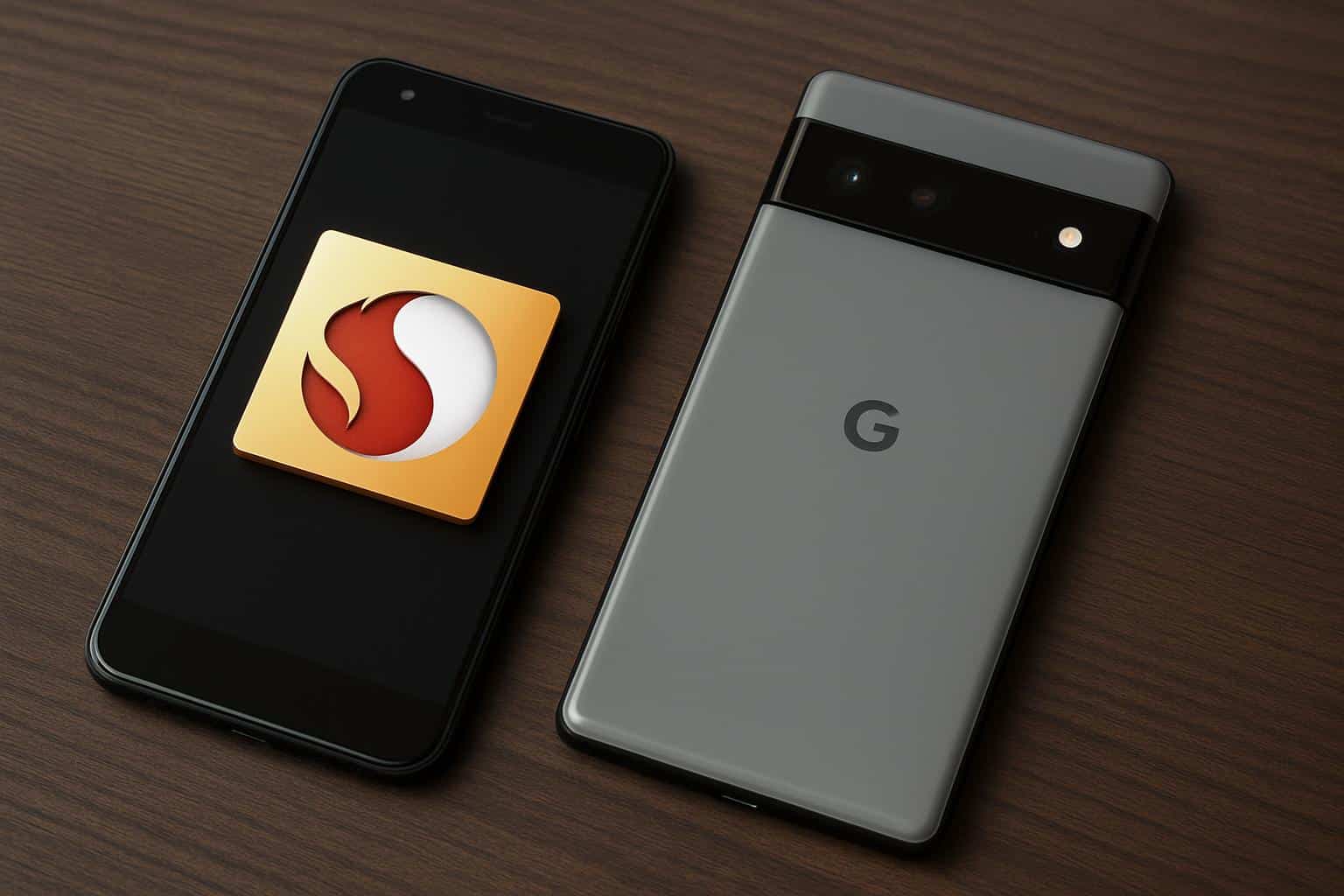 Qualcomm Snapdragon chip beside Google Pixel phone performance benchmark comparison