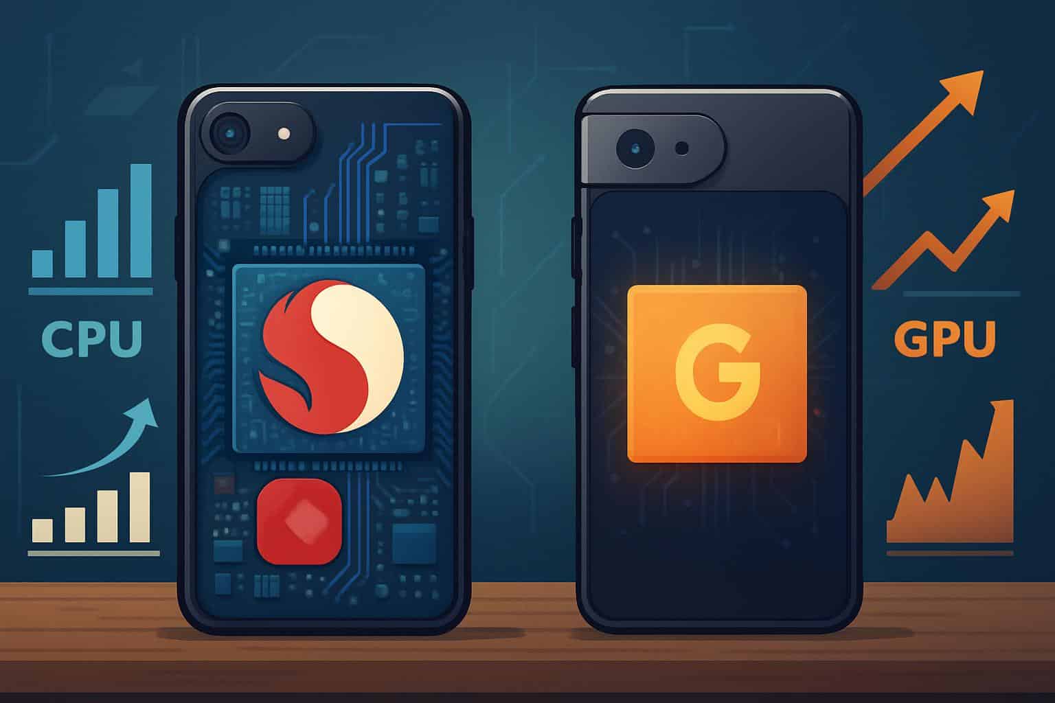 Benchmark chart comparing Snapdragon phones and Google Pixel performance