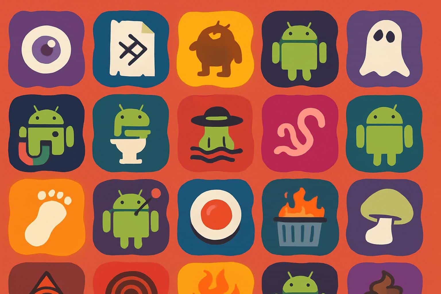 Android phone screen with weird apps to avoid installing