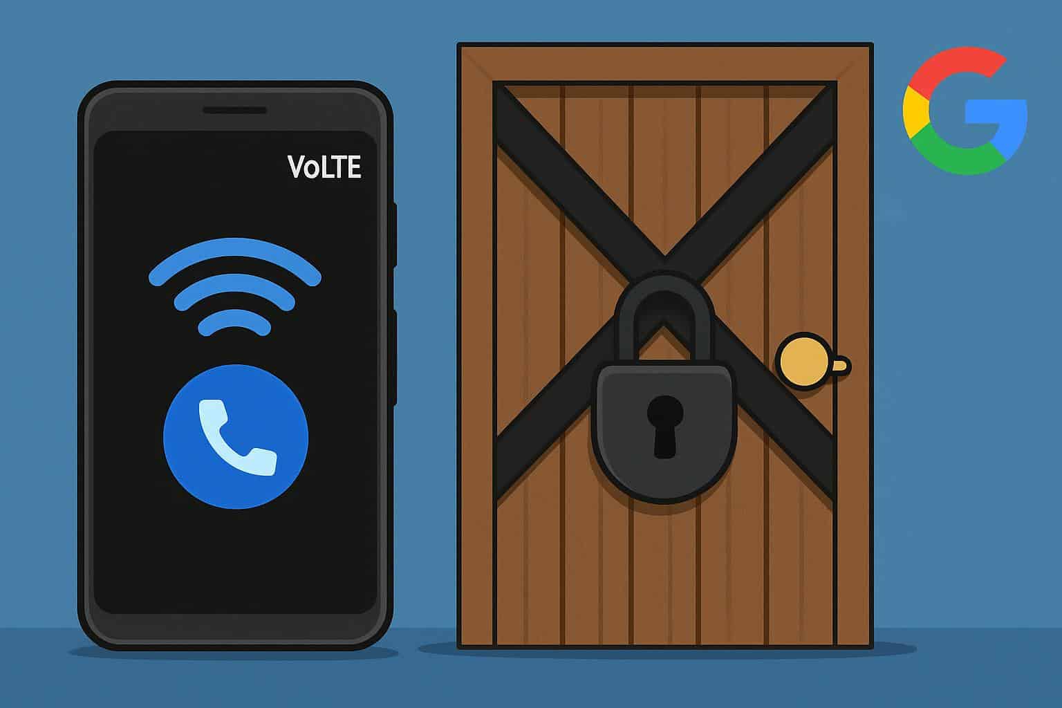 Google blocks Pixel VoLTE Anywhere hack; Pixel phone with locked VoLTE icon