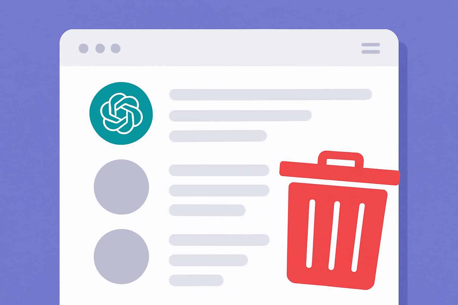 ChatGPT restores permanent chat deletion, interface shows delete icon