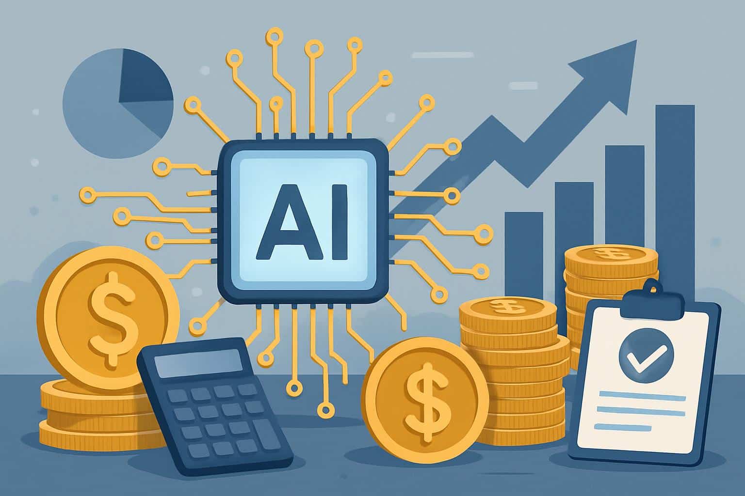 AI analytics dashboard with KPIs and growth charts proving business ROI