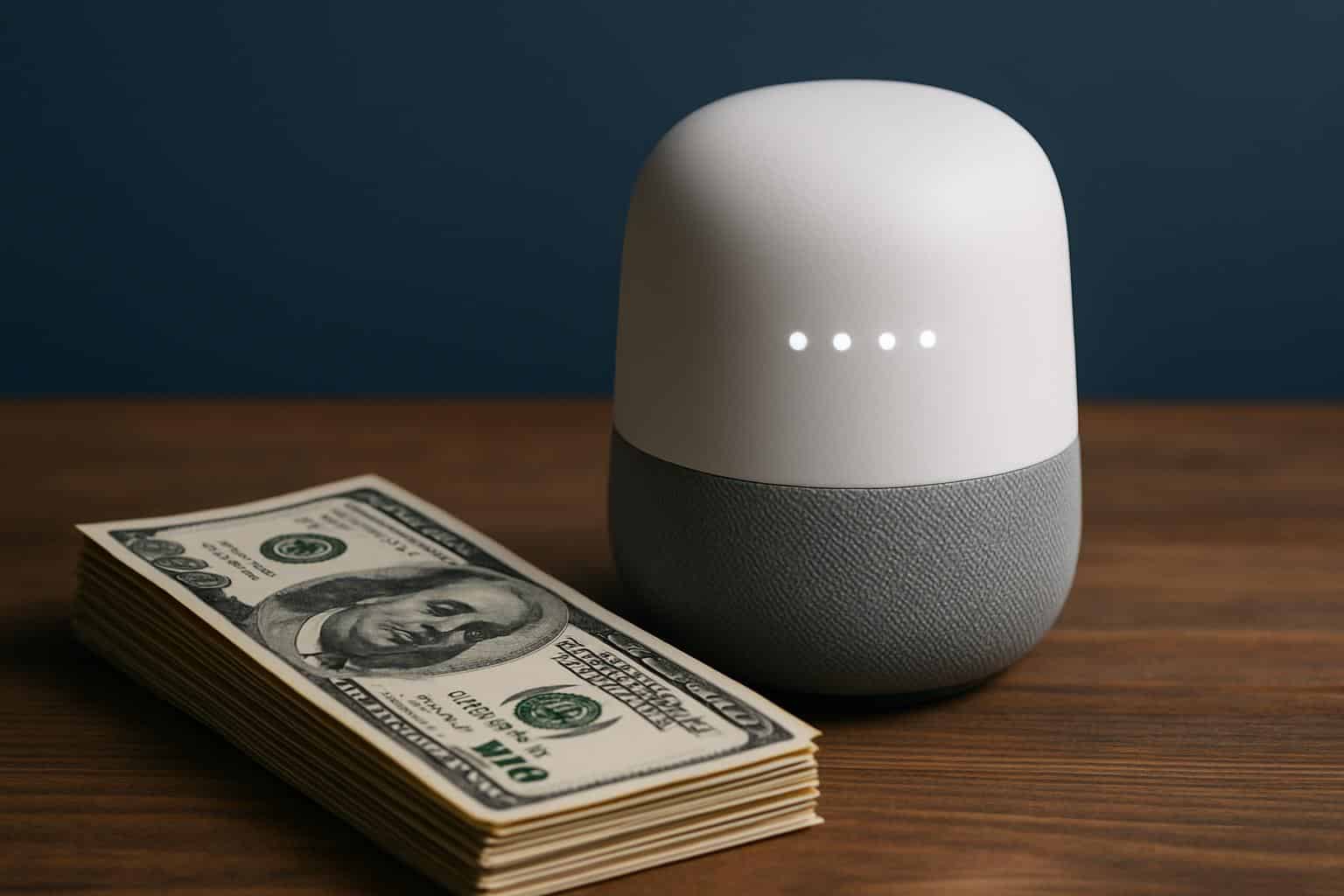 Google Home smart speaker with price tag, highlighting costly loyalty for users