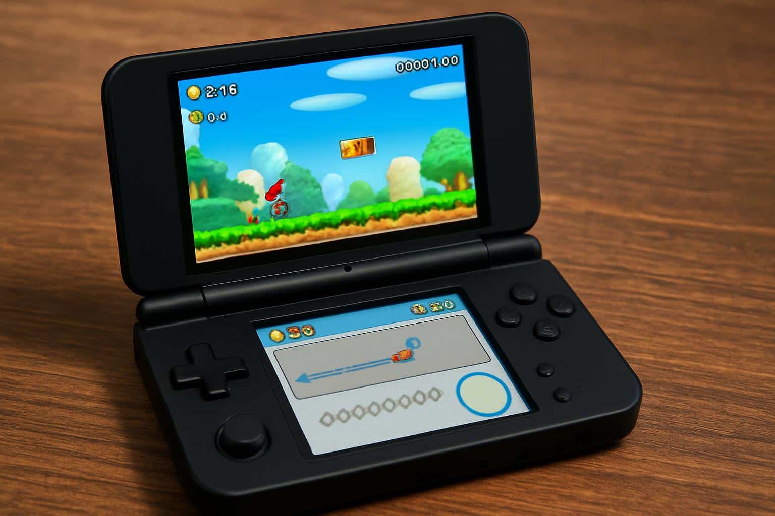 Dual-screen handheld console for budget Nintendo DS emulation