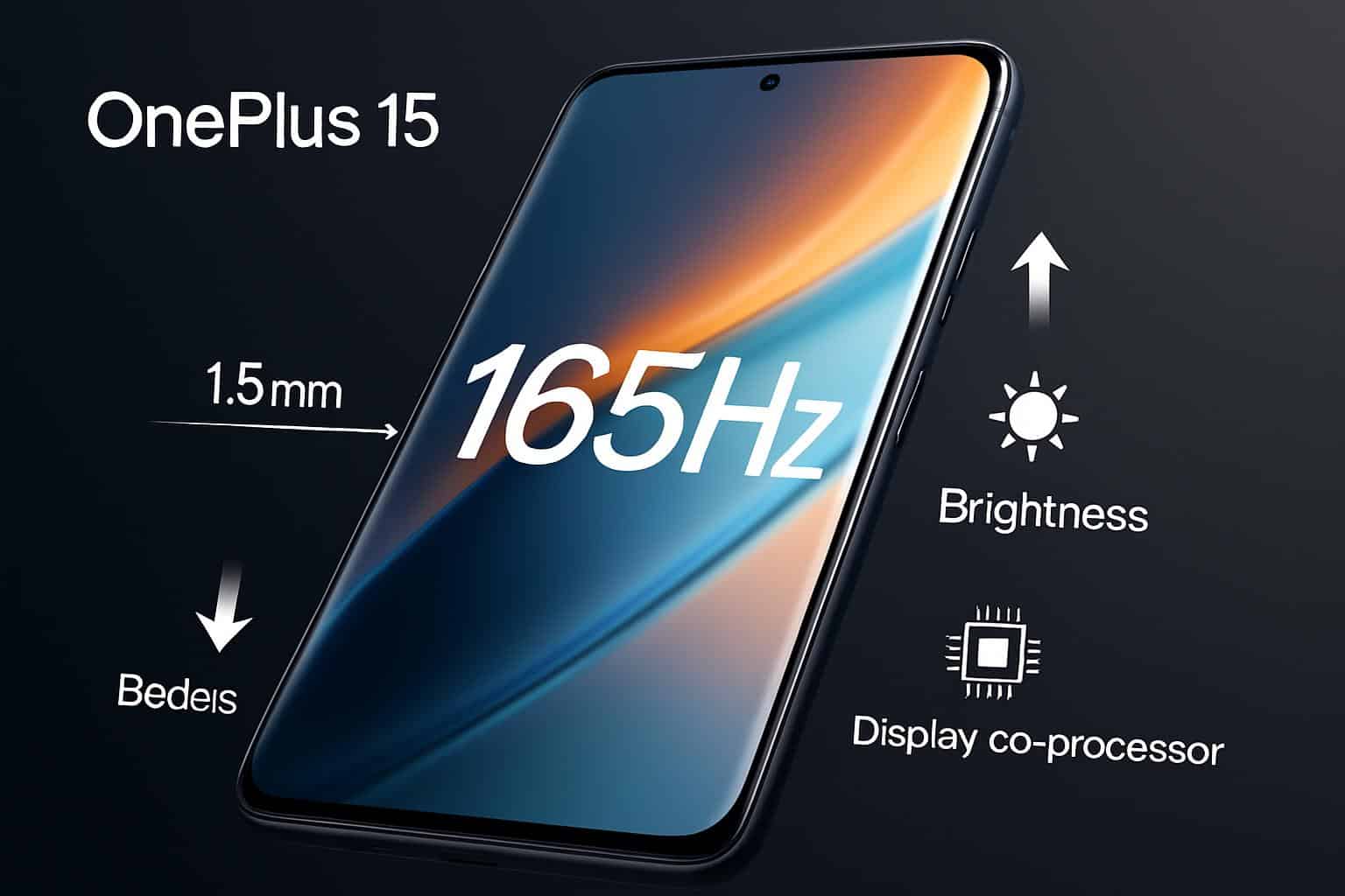 OnePlus 15 smartphone display concept highlighting upgrades without trade-offs