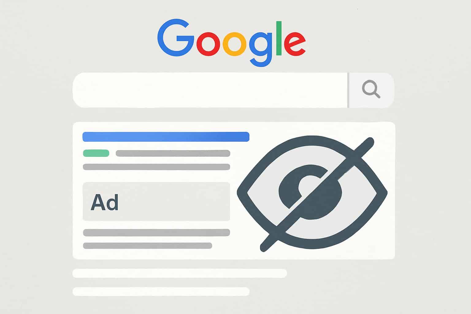 Google Search results showing new option to hide ads