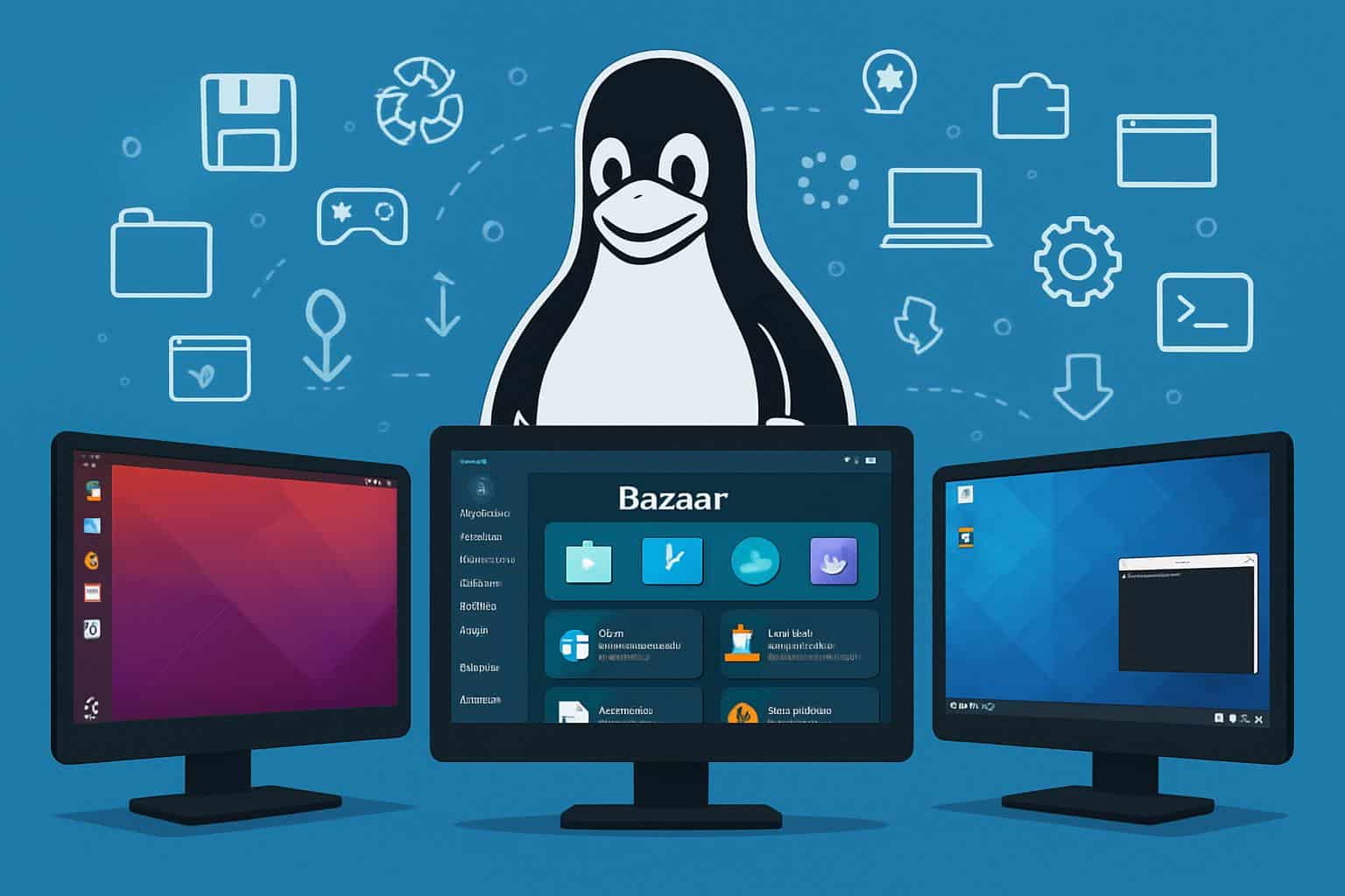 Bazaar app showcased on Linux desktops