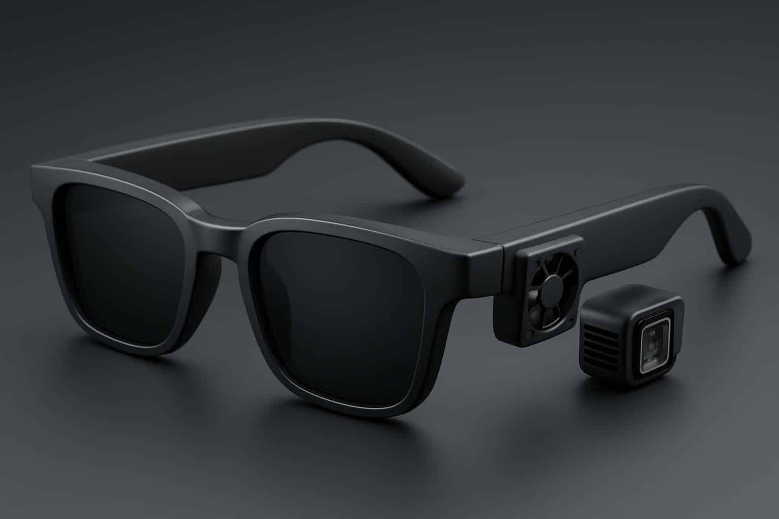 Smart glasses with xMEMS audio and active cooling vents on frame