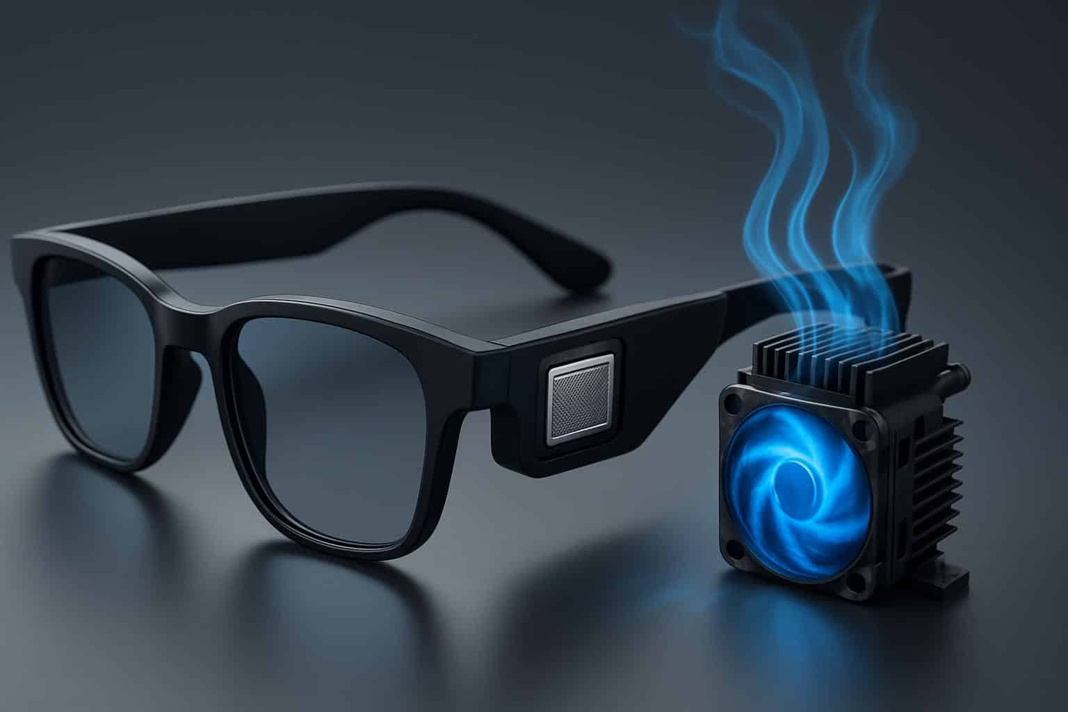 Smart glasses with xMEMS micro-speakers and active cooling vents