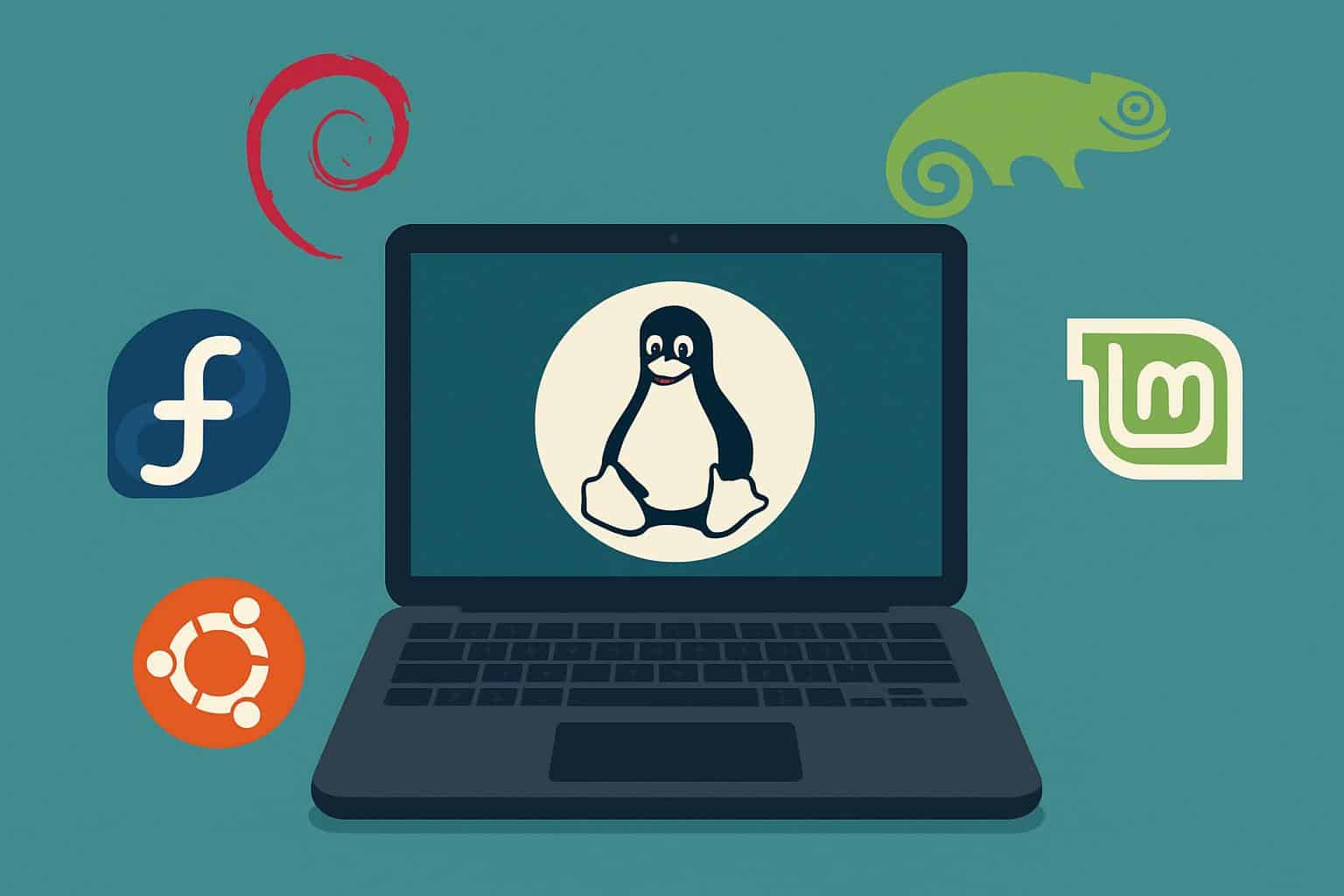 Five Linux distro logos illustrating in-depth setup and customization