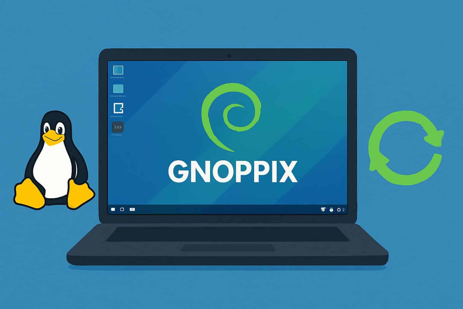 Gnoppix Linux desktop highlighting easy switching with user-friendly tools