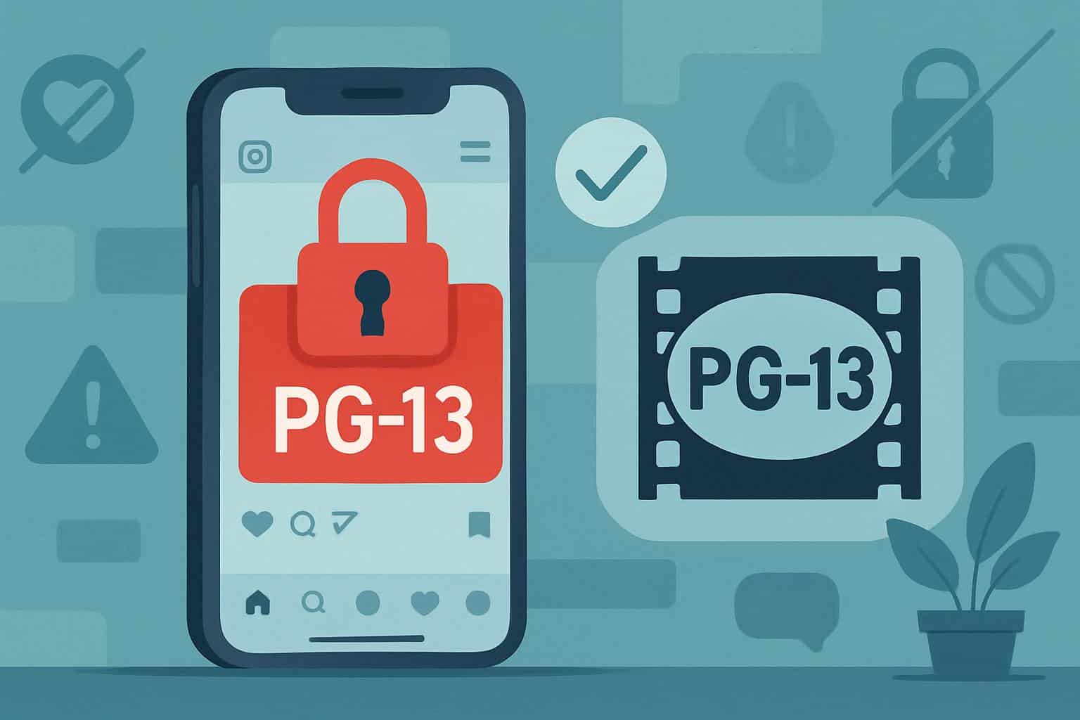 Instagram settings showing Meta's PG-13 content controls for teens
